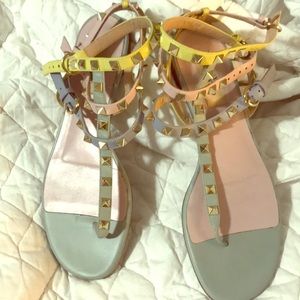 Valentino stud pastel sandals